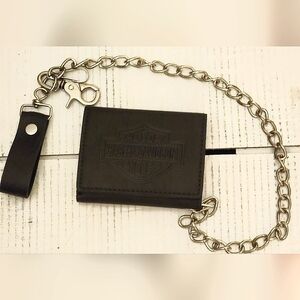 BRAND NEW HARLEY DAVIDSON CHAINED LEATHER WALLET